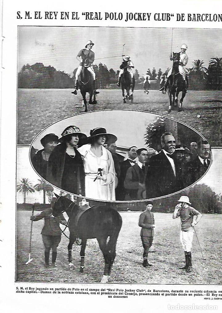 Colecionismo: A&Ntilde;O 1922 RECORTE PRENSA DEPORTES EL REY ALFONSO XIII EN EL REAL POLO JOCKEY CLUB DE BARCELONA
