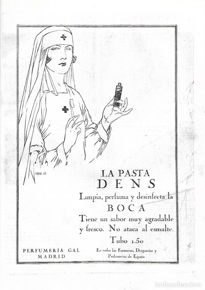 Collecting paper: A&Ntilde;O 1922 RECORTE PRENSA PUBLICIDAD DENTIFRICO PASTA DENS PERFUMERIA GAL MADRID