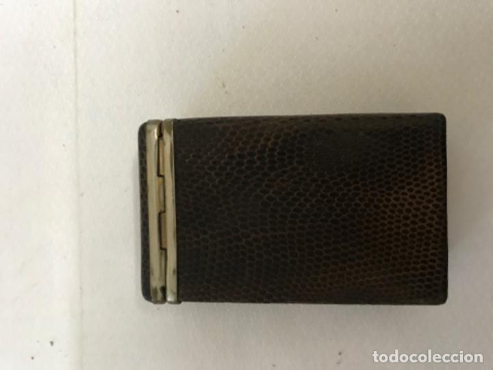 Coleccionismo: Pitillera piel y metal - Foto 2