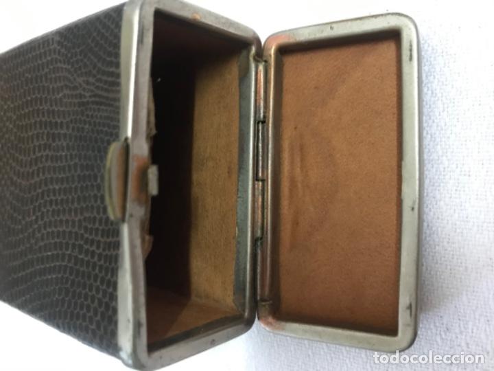 Coleccionismo: Pitillera piel y metal - Foto 3