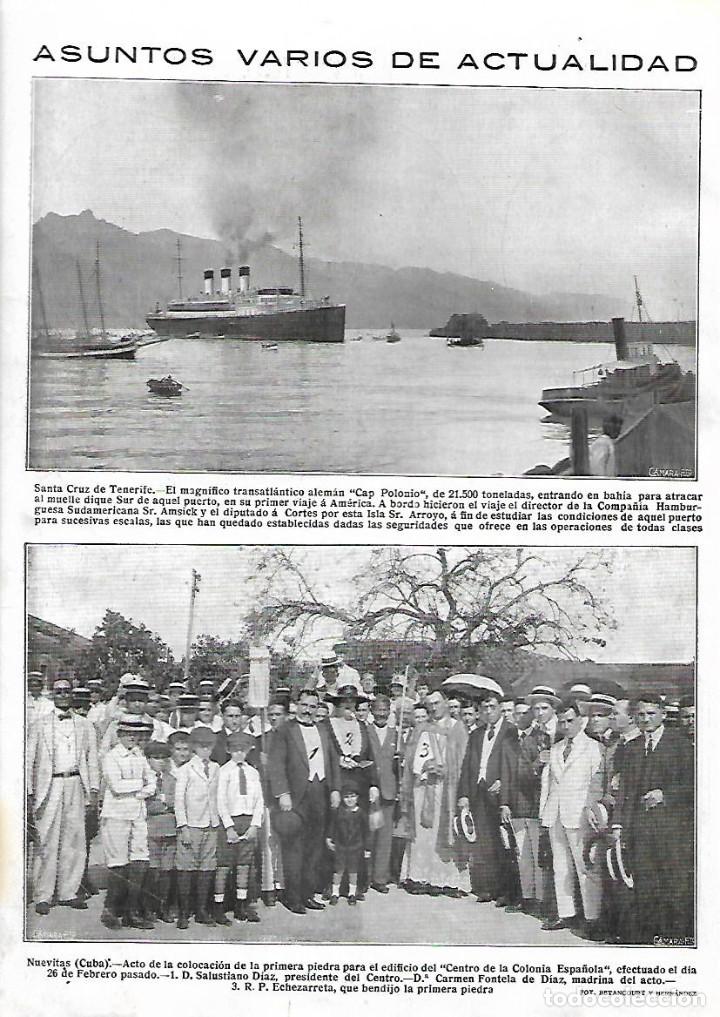 Coleccionismo: A&Ntilde;O 1922 RECORTE PRENSA PUERTO SANTA CRUZ TENERIFE TRANSATLANTICO CAP POLONIO ENTRANDO EN LA BAHIA