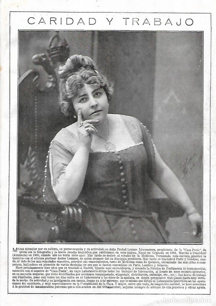 Collezionismo: A&Ntilde;O 1922 RECORTE PRENSA PIEDAD LOZANO LOWENSTERN PROPIETARIA CASA PEELE LABORATORIO MADRID GRANADA
