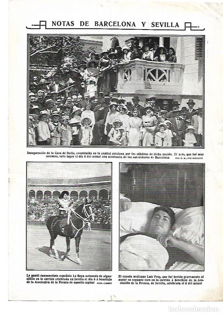 Collezionismo: A&Ntilde;O 1912 RECORTE PRENSA BARCELONA INAUGURACION DE LA CASA DE ITALIA