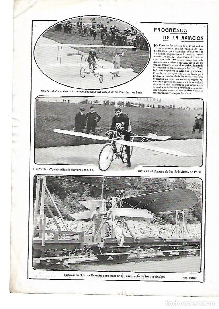 Collecting paper: A&Ntilde;O 1912 RECORTE PRENSA PROGRESOS DE LA AVIACION AVIETTE AEROPLANOS PARQUE PRINCIPES PARIS