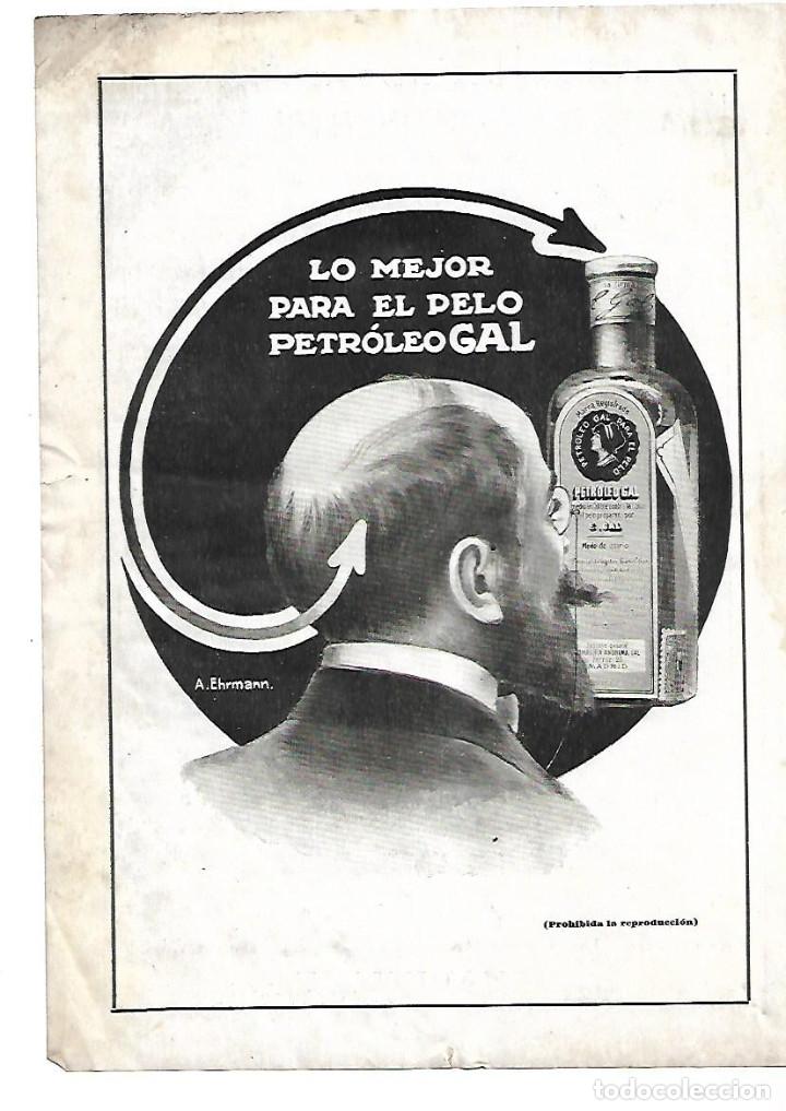 Collecting paper: A&Ntilde;O 1912 RECORTE PRENSA PUBLICIDAD PETROLEO GAL PARA EL CABELLO CAIDA PELO