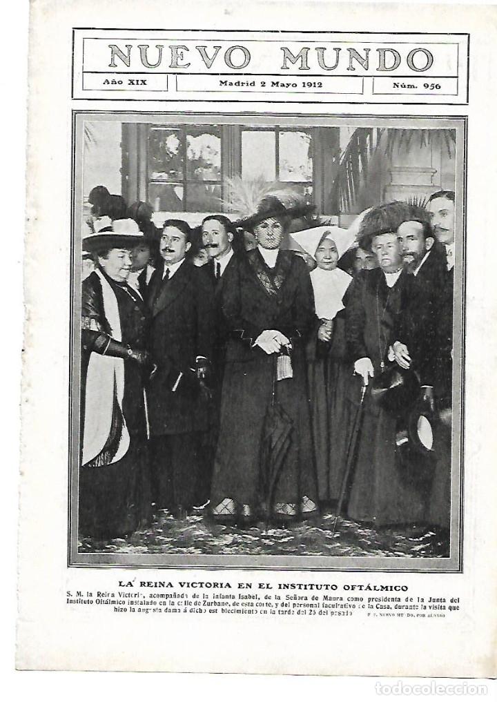 Sammelleidenschaft Papier: A&Ntilde;O 1912 RECORTE PRENSA VISITA DE LA REINA VICTORIA INSITUTO OFTALMICO MADRID
