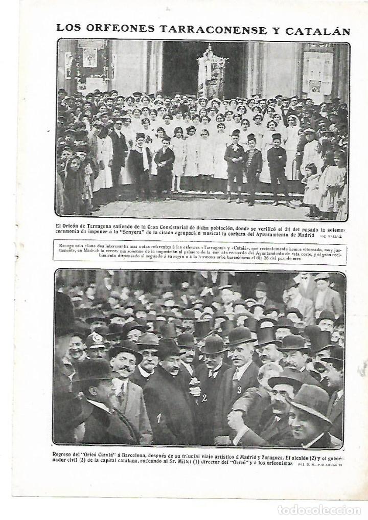 Collecting paper: A&Ntilde;O 1912 RECORTE PRENSA CORO CORAL ORFEO TARRAGONI ORFEO CATALA EN MADRID