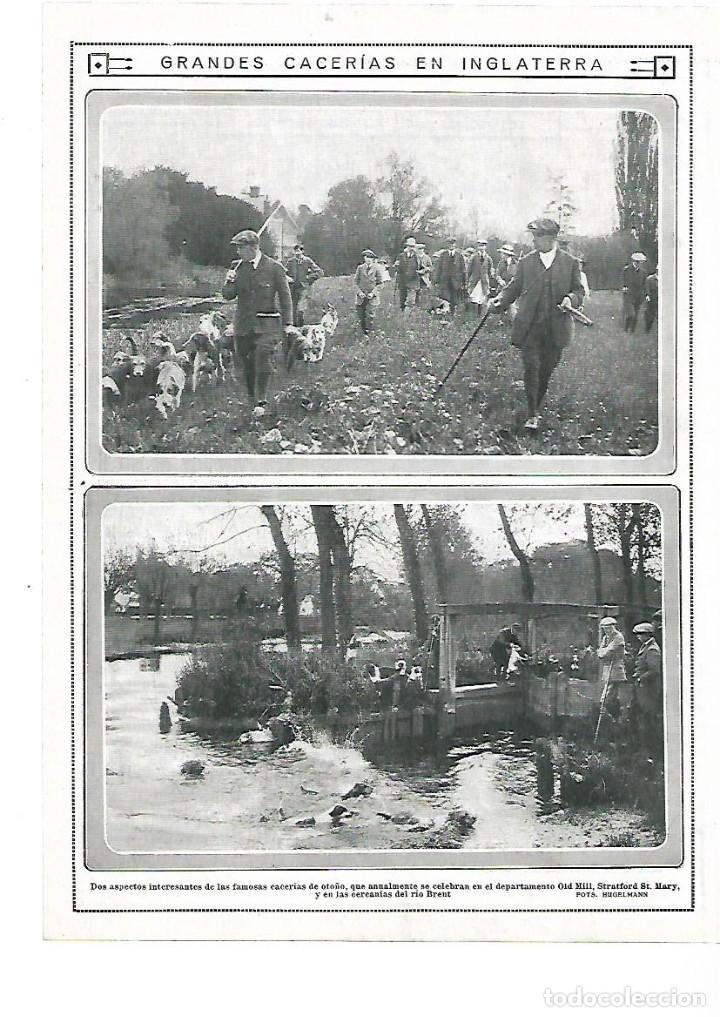 Collecting paper: A&Ntilde;O 1913 RECORTE PRENSA CAZA GRANDES CACERIAS INGLATERRA OLD MILL STRATFORD SAINT MARY