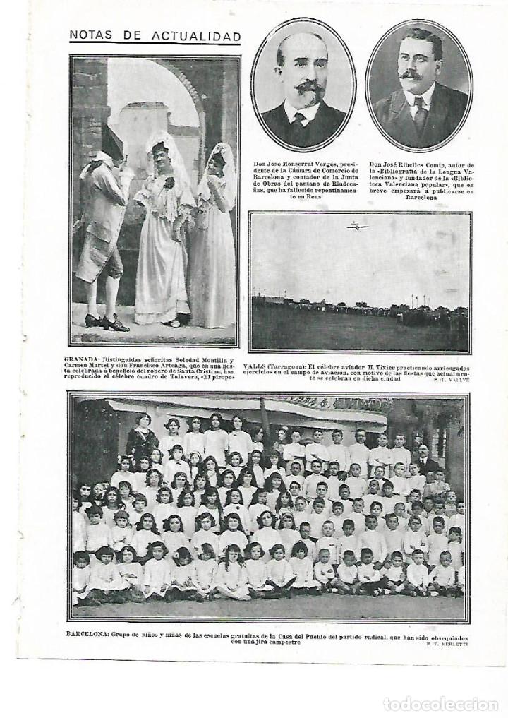Collecting paper: A&Ntilde;O 1913 RECORTE PRENSA VALLS TARRAGONA FIESTAS AVIADOR TIXIER EJERCICIOS DE AVIACION