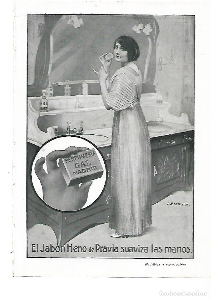 Collecting paper: A&Ntilde;O 1913 RECORTE PRENSA PUBLICIDAD PASTILLA DE JABON HENO DE PRAVIA PERFUMERIA GAL