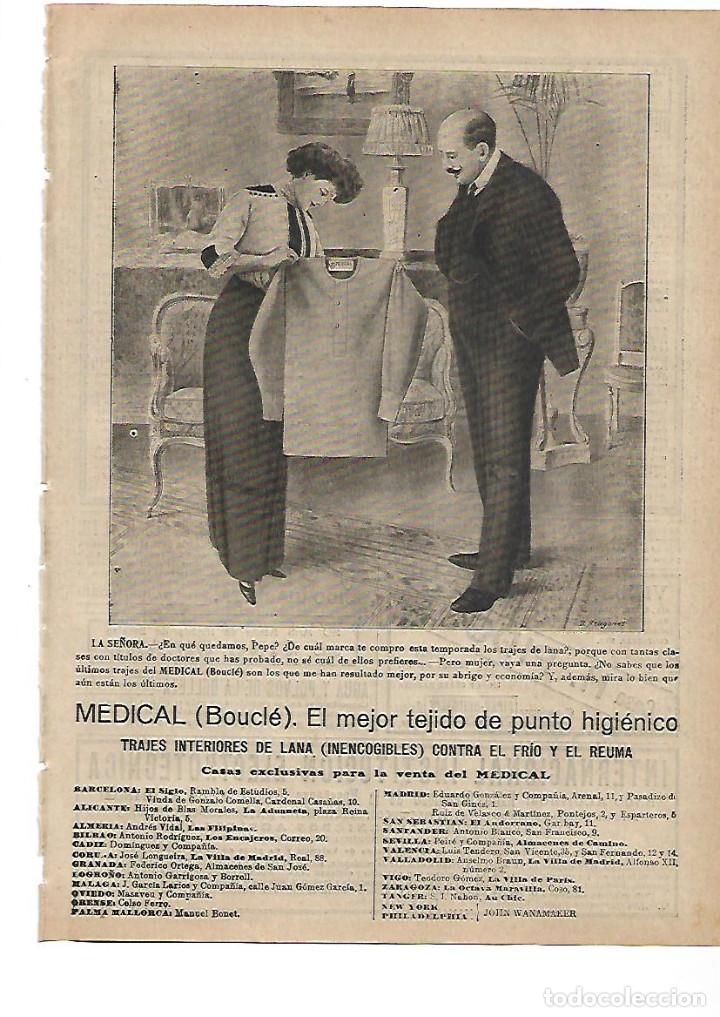 Collecting paper: A&Ntilde;O 1913 RECORTE PRENSA PUBLICIDAD MEDICAL BOUCLE TEJIDO DE PUNTO HIGIENICO