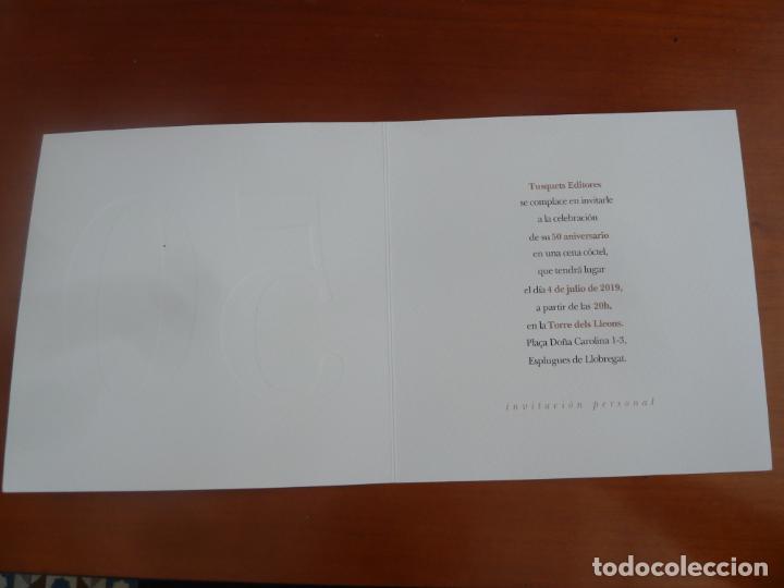 Coleccionismo: editorial ediciones tusquets folleto invitacion al cincuenta aniversario 2019