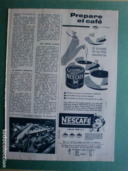 Coleccionismo: AL COMPAS DE LA VIDA MODERNA NESCAF&Eacute; DE NESTL&Eacute; 3/3/1956