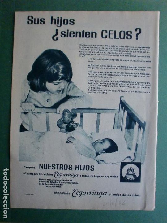 Coleccionismo: CHOCOLATES ELGORRIAGA CAMPA&Ntilde;A NUESTROS HIJOS 24/2/1962