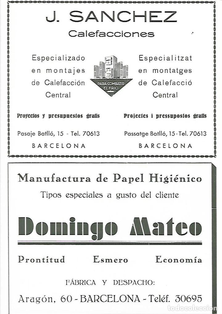 Collezionismo: A&Ntilde;O 1933 PUBLICIDAD J SANCHEZ CALEFACCIONES CALEFACCION CENTRAL PASAJE BATLLO BARCELONA