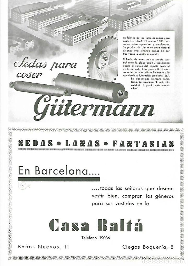 Collezionismo: A&Ntilde;O 1933 PUBLICIDAD CASA BALTA SEDAS LANAS FANTASIAS BARCELONA