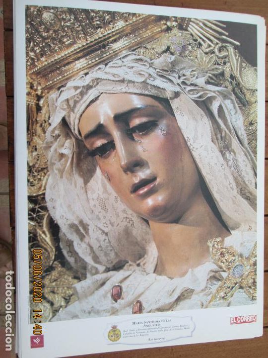 Coleccionismo: MARIA SANTISIMA DE LAS ANGUSTIAS , LOS GITANOS HERMANDAD LAMINA 40X29 CM PAPEL GRUESO SATINADO - CA