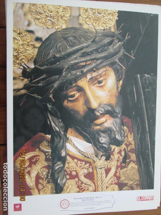 Coleccionismo: NUESTRO PADRE JESUS DE LAS TRES CAIDAS , SAN ISIDORO HERMANDAD LAMINA 40X29 CM PAPEL GRUESO SATINADO