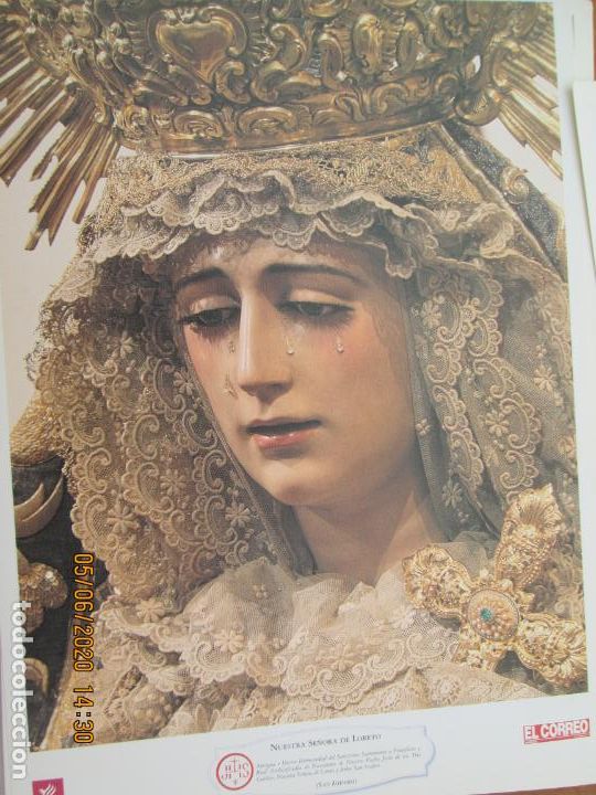 Coleccionismo: NUESTRA SE&Ntilde;ORA DE LORETO , SAN ISIDORO HERMANDAD LAMINA 40X29 CM PAPEL GRUESO SATINADO - CAJA SUR