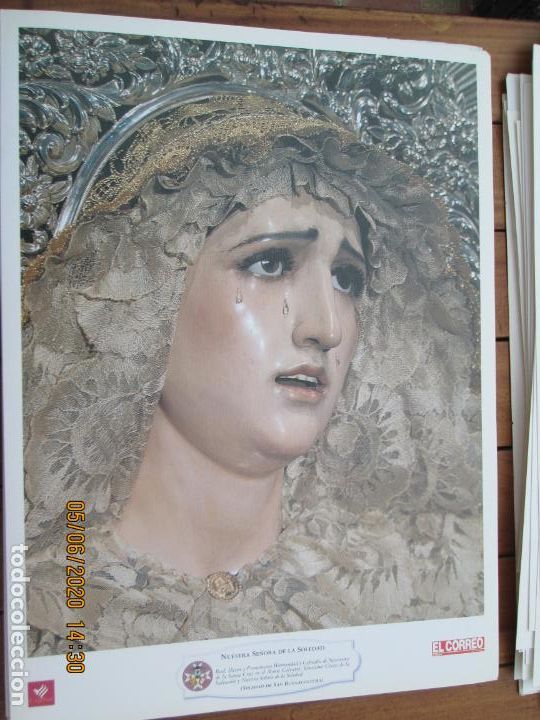 Coleccionismo: NUESTRA SE&Ntilde;ORA DE LA SOLEDAD , SAN BUENAVENTURA HERMANDAD LAMINA 40X29 CM PAPEL GRUESO SATINADO - CA