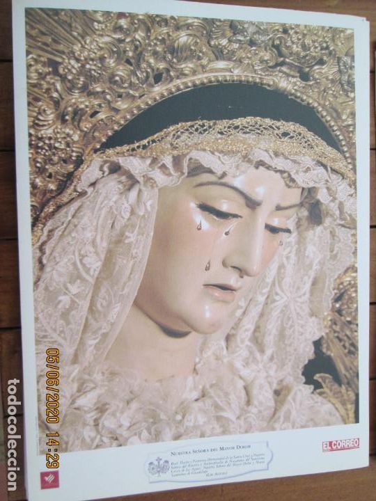 Coleccionismo: NUESTRA SE&Ntilde;ORA DEL MAYOR DOLOR , LAS AGUAS HERMANDAD LAMINA 40X29 CM PAPEL GRUESO SATINADO - CAJA S