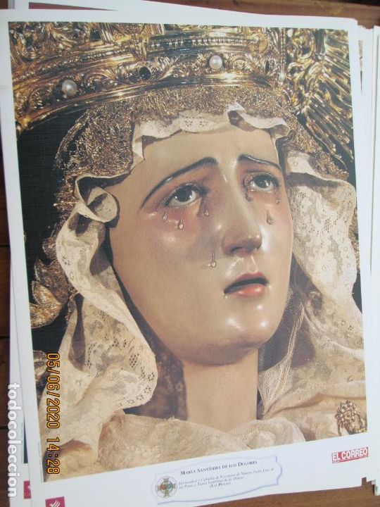 Coleccionismo: MARIA SANTISIMA DE LOS DOLORES , LAS PENAS HERMANDAD LAMINA 40X29 CM PAPEL GRUESO SATINADO - CAJA SU