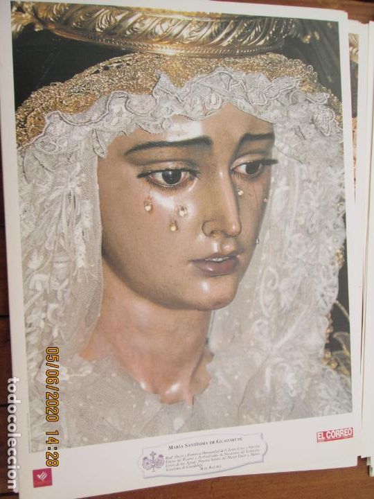 Coleccionismo: MARIA SANTISIMA DE GUADALUPE , LAS AGUAS HERMANDAD LAMINA 40X29 CM PAPEL GRUESO SATINADO - CAJA SUR