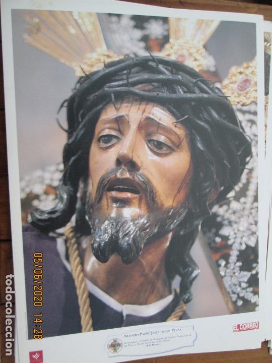 Coleccionismo: NUESTRO PADRE JESUS DE LAS PENAS , HERMANDAD LAMINA 40X29 CM PAPEL GRUESO SATINADO - CAJA SUR