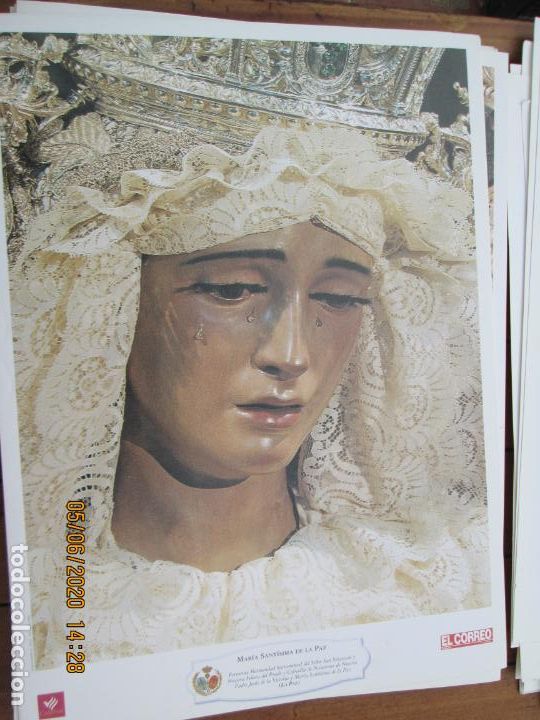 Coleccionismo: MARIA SANTISIMA DE LA PAZ , LA PAZ HERMANDAD LAMINA 40X29 CM PAPEL GRUESO SATINADO - CAJA SUR