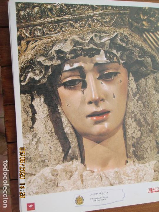 Coleccionismo: NUESTRA SE&Ntilde;ORA DEL SOCORRO , LA BORRIQUITA HERMANDAD LAMINA 40X29 CM PAPEL GRUESO SATINADO - CAJA SU