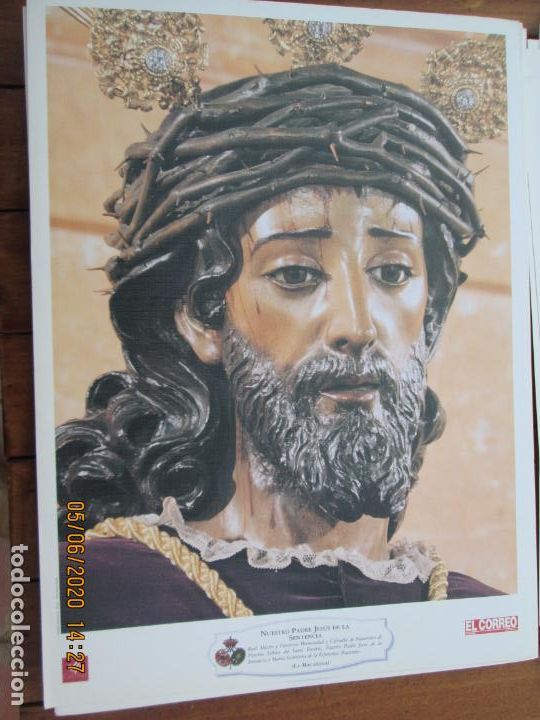 Coleccionismo: NUESTRO PADRE JESUS DE LA SENTENCIA , LA MACARENA HERMANDAD LAMINA 40X29 CM PAPEL GRUESO SATINADO -