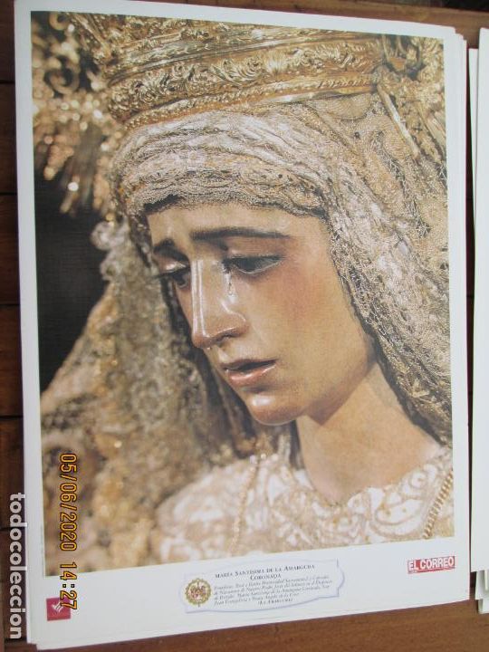 Coleccionismo: MARIA SANTISIMA DE LA AMARGURA CORONADA , LA AMARGURA HERMANDAD LAMINA 40X29 CM PAPEL GRUESO SATINAD