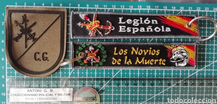 Coleccionismo: Lote 1 Llavero bordado y 1 parche C.G. LEGI&Oacute;N ESPA&Ntilde;OLA LOS NOVIOS DE LA MUERTE EJERCITO DE TIERRA