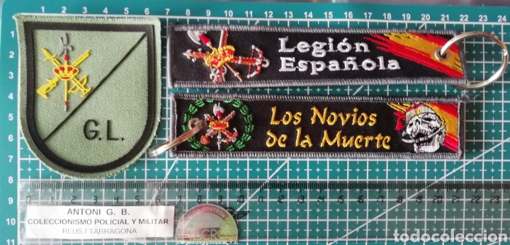 Coleccionismo: Lote 1 Llavero bordado y 1 parche G.L. LEGI&Oacute;N ESPA&Ntilde;OLA LOS NOVIOS DE LA MUERTE EJERCITO TIERRA
