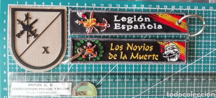 Coleccionismo: Lote 1 Llavero bordado y 1 parche X LEGI&Oacute;N ESPA&Ntilde;OLA LOS NOVIOS DE LA MUERTE EJERCITO TIERRA
