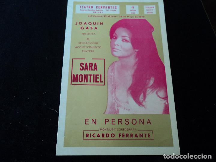 Coleccionismo: diptico, sara montiel, teatro cervantes de malaga 1970, espectaculo, en persona