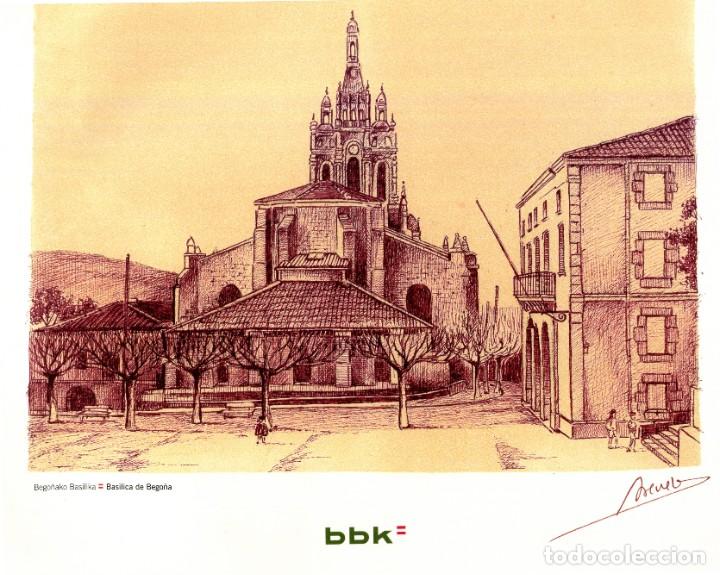 Coleccionismo: 4 LAMINAS REPRODUCCIONES DE SITIOS EMBLEMATICOS DE BILBAO EDITADO POR LA BBK
