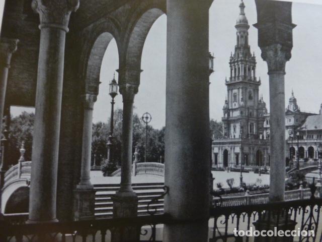 Collecting paper: SEVILLA PLAZA DE ESPA&Ntilde;A ANTIGUA LAMINA HUECOGRABADO A&Ntilde;OS 20