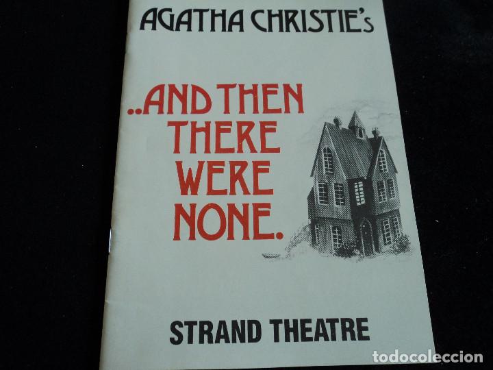 Coleccionismo: y entonces no quedo ninguno, strand theatre AGATHA CHRISTIE`S 1988, entrada incluida