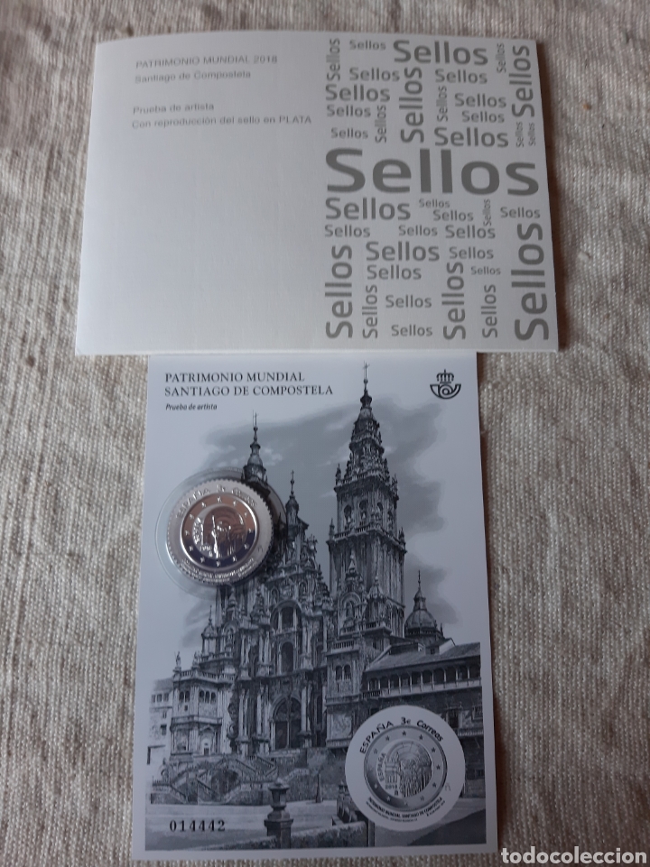 Collezionismo: SANTIAGO COMPOSTELA PRUEBA ARTISTA 3018 288 SELLO PLATA CERTIFICADO. FILATELIA COLISEVM