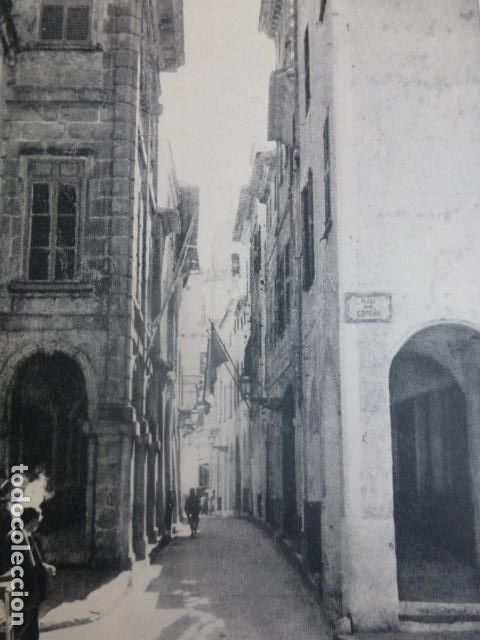 Coleccionismo: CIUDADELA MENORCA CALLE DE JOSE MAR&Iacute;A QUADRADO ANTIGUA LAMINA HUECOGRABADO A&Ntilde;OS 50