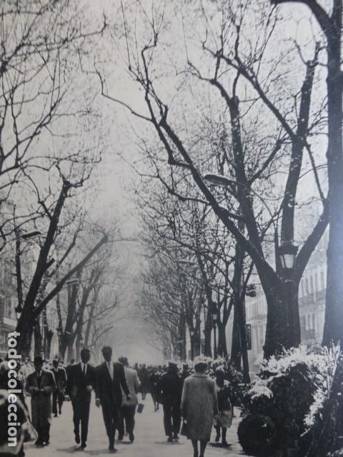 Coleccionismo: BARCELONA LAS RAMBLAS ANTIGUA LAMINA HUECOGRABADO A&Ntilde;OS 50