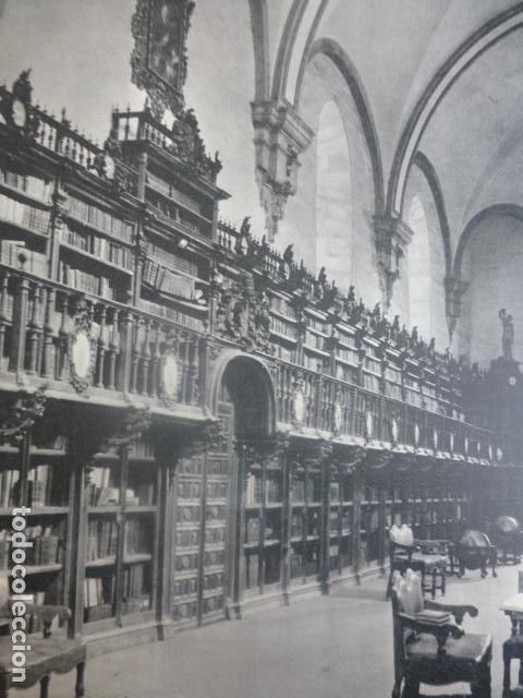 Coleccionismo: SALAMANCA LA UNIVERSIDAD BIBLIOTECA ANTIGUA LAMINA HUECOGRABADO A&Ntilde;OS 50