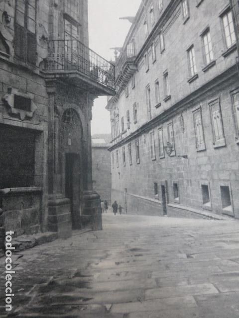 Sammelleidenschaft Papier: SANTIAGO DE COMPOSTELA CALLE DE FONSECA ANTIGUA LAMINA HUECOGRABADO A&Ntilde;OS 50