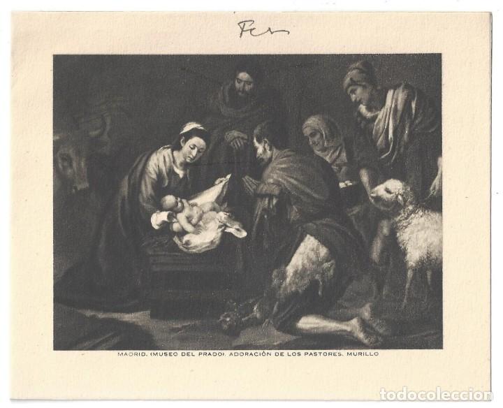 Coleccionismo: FELICITACI&Oacute;N NAVIDAD- ADORACI&Oacute;N DE LOS PASTORES. MURILLO. MUSEO DEL PRADO. MADRID- 1955