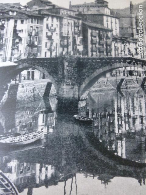 Collecting paper: ONDARROA VIZCAYA RIO ARTIBAY Y EL PUENTE VIEJO ANTIGUA LAMINA HUECOGRABADO