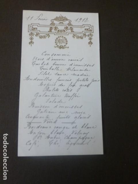 Sammelleidenschaft Papier: MENU CARTA MINUTA 1912