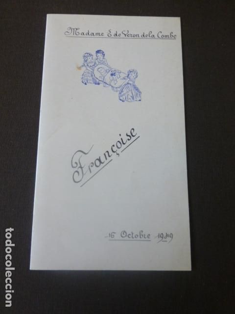 Collecting paper: MENU CARTA MINUTA 1949