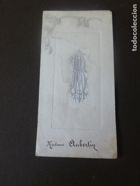 Coleccionismo: MENU CARTA MINUTA 1908 - Foto 1