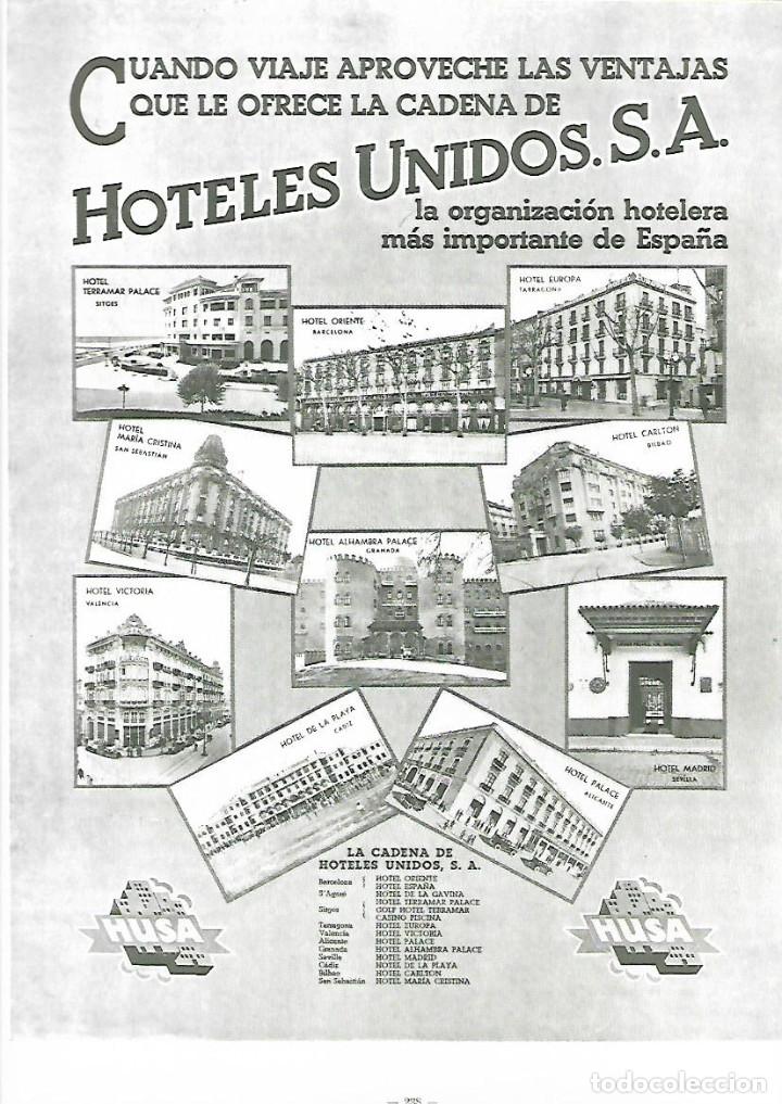 Sammelleidenschaft Papier: A&Ntilde;O 1933 PUBLICIDAD HOTEL CADENA DE HOTELES UNIDOS TERRAMAR PALACE ORIENTE VICTORIA